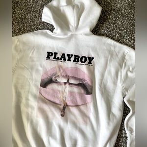 PLAYBOY X MISGUIDED HOODIE 🤍🩷 (WHITE/PINK) OVERSIZED